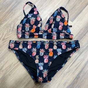 J. Crew Colorful Pineapple Print Bikini Set